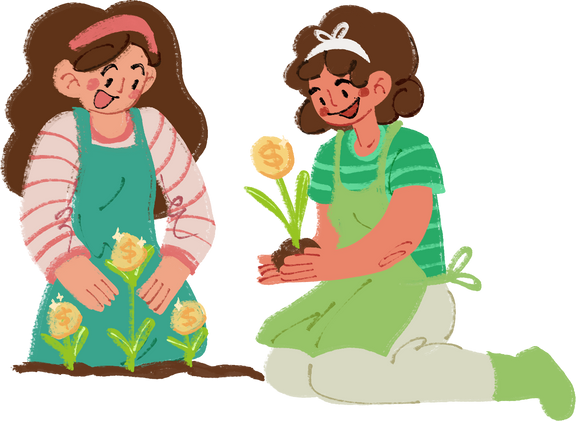 Playful Girls Growing Finances